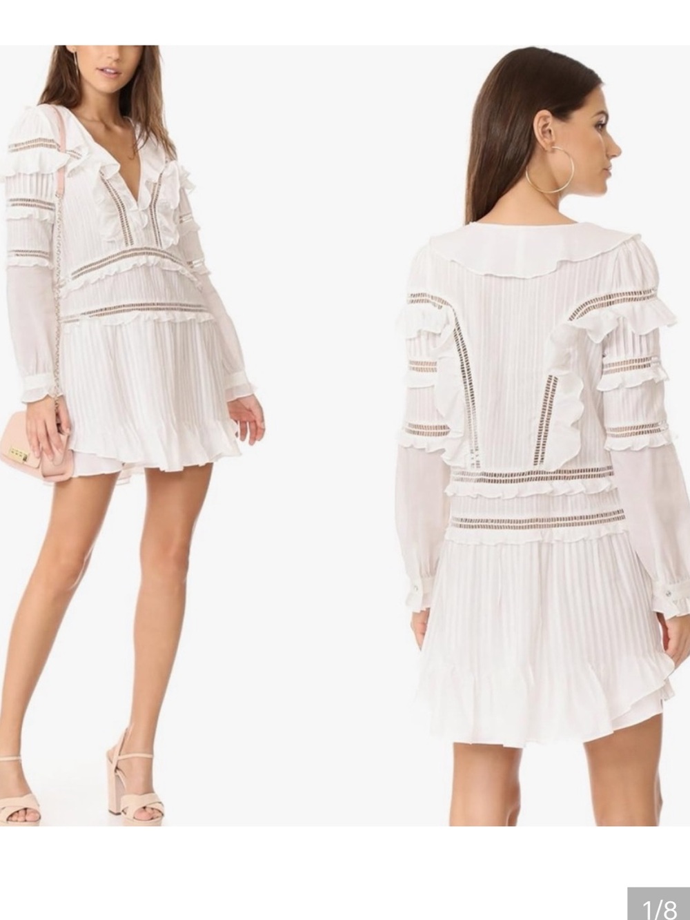 For love and lemons white pintuck mini dress cotton ziggy small